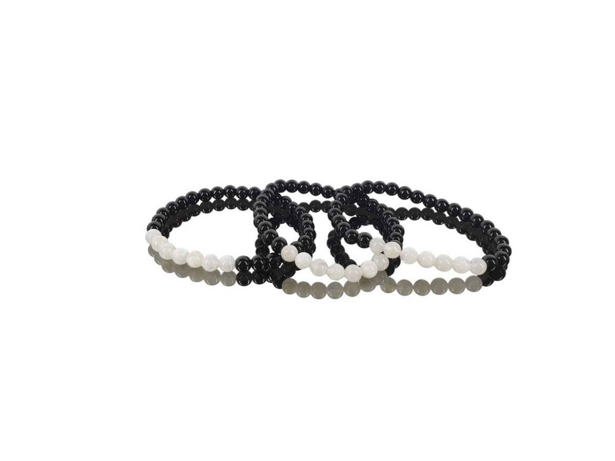 Comprar Pulsera Piedra Luna Con Obsidiana Negra Online