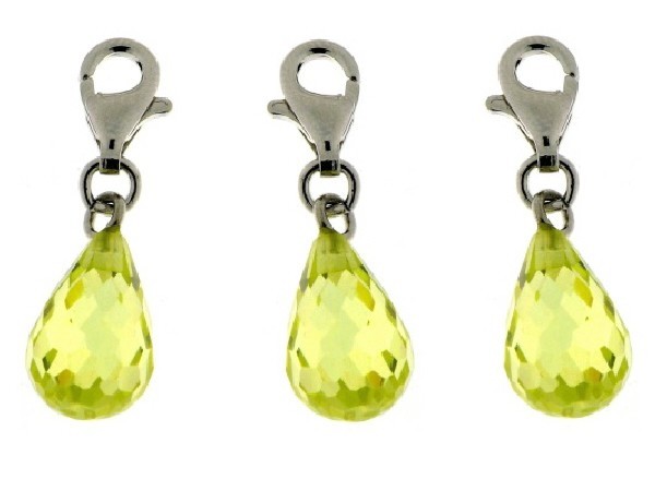 CHARM PLATA LÁGRIMA AMARILLO