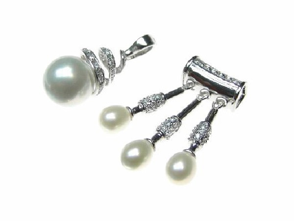 03C / COLGANTE PERLA BLANCA CIRCONITA PLATA -2ud-