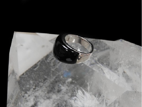 ANILLO MESSINA ONIX PLATA