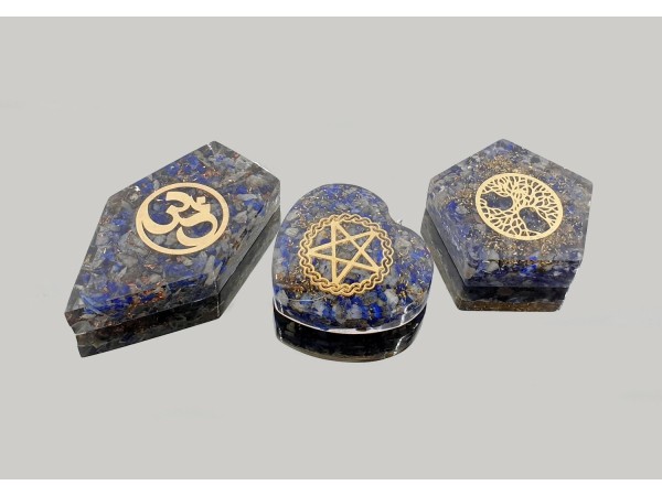 Colgante orgonite sodalita y lapislázuli variado (3ud)