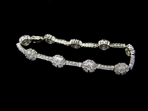 PULSERA CIRCONITA FLOR GRANDE PLATA