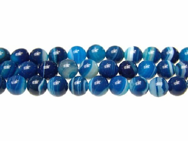 HILO BOLA  AGATA BANDEADA AZUL 06mm