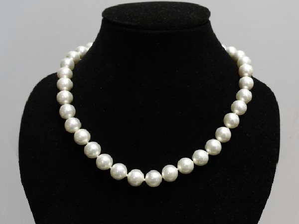 COLLAR PERLA BLANCA BOLA 10mm