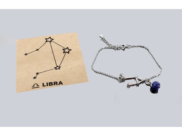 Tobillera constelacion Libra Lapislazuli