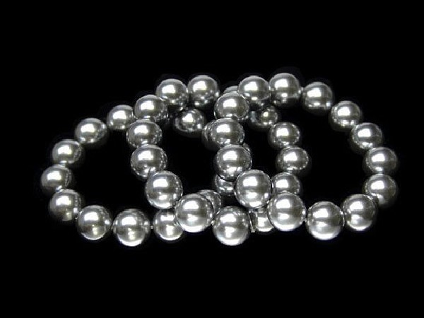 PULSERA PERLA GRIS 14mm -1ud-