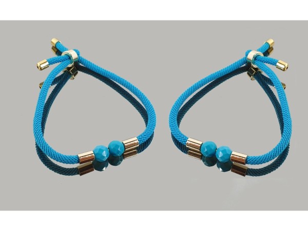 Pulsera Paris doble bola turquenita facetada