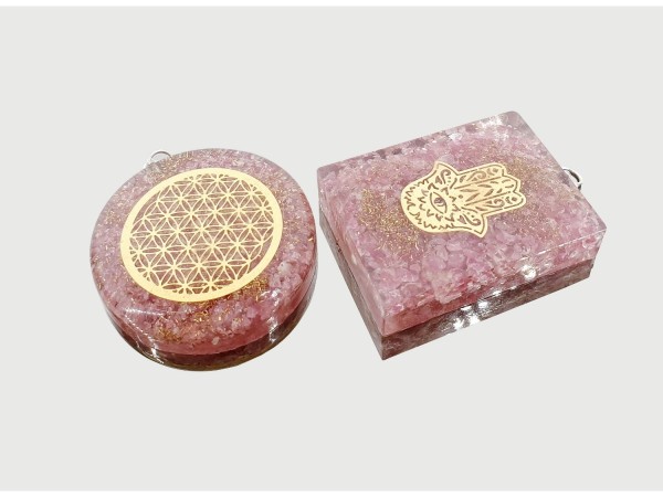 Colgante orgonite turmalina rosa variado (2ud)