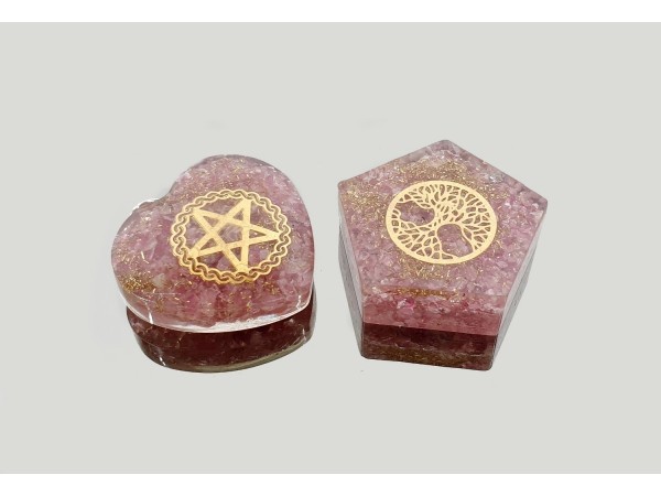 Colgante orgonite turmalina rosa variado (2ud)