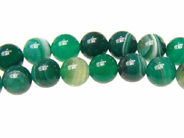 HILO BOLA AGATA BANDEADA VERDE 12mm