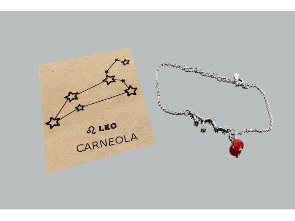 Pulsera constelacion Leo Carneola