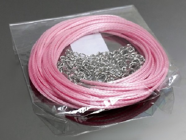 Gargantilla cordón algodón rosa (10ud)