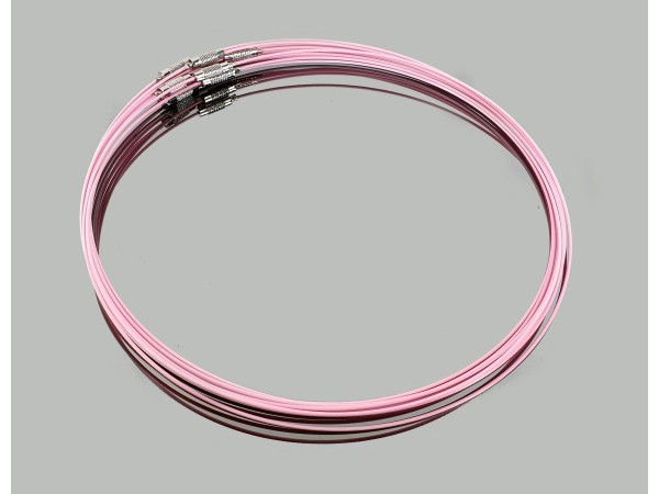 Gargantilla acero rosa claro (10ud)