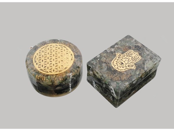 Colgante orgonite variado esmeralda (2ud)