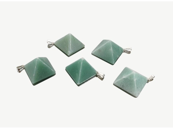 Colgante piramide cuarzo verde (5ud)