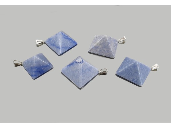 Colgante piramide cuarzo azul (5ud)