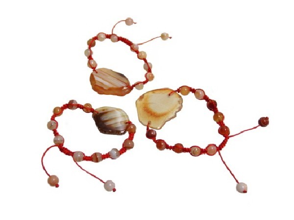 PULSERA SHAMBALA CENTRO ÁGATA CARNEOLA -1ud-