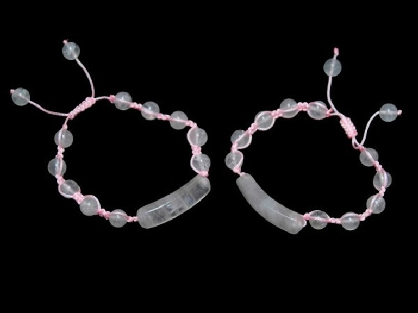 PULSERA SHAMBALA CENTRO CUARZO ROSA -1ud-