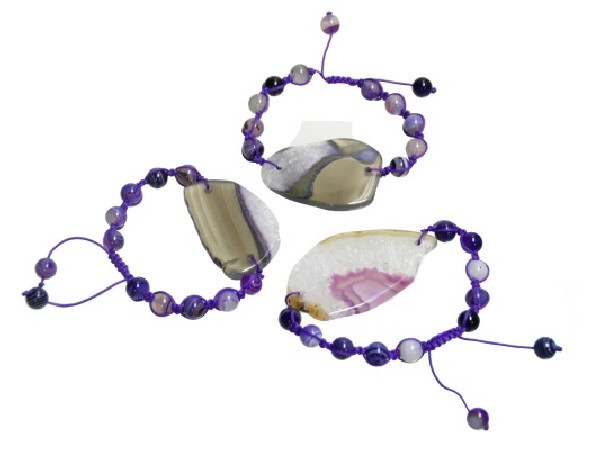 PULSERA SHAMBALA CENTRO ÁGATA LILA -1ud-