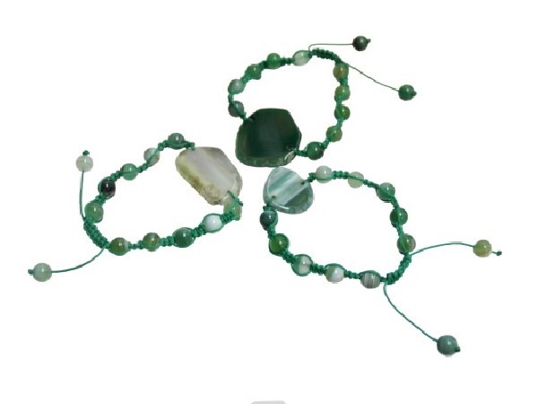 PULSERA SHAMBALA CENTRO ÁGATA VERDE -1ud-