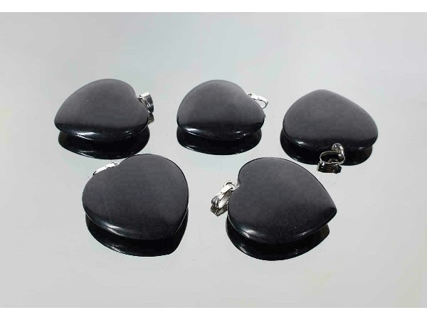 Colgante corazon obsidiana (5ud)