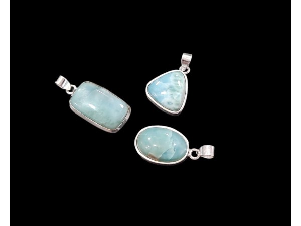 Colgante cabujón larimar plata