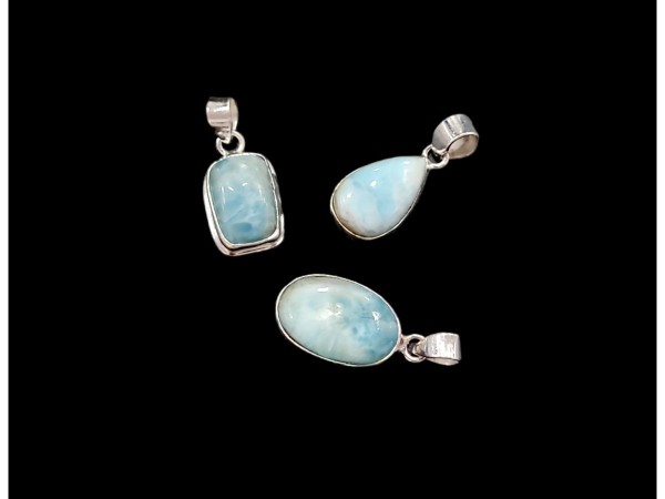 Colgante cabujón larimar plata