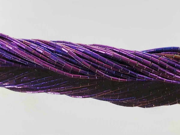 Hilo tubo hematite color purpura