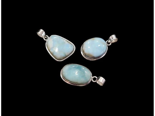 Colgante cabujón larimar plata