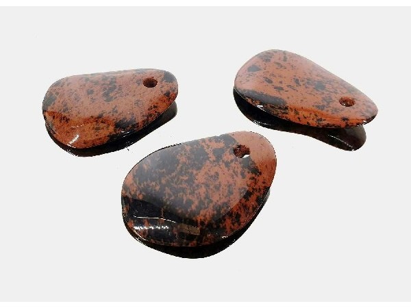 Colgante pacificador obsidiana caoba (3ud)