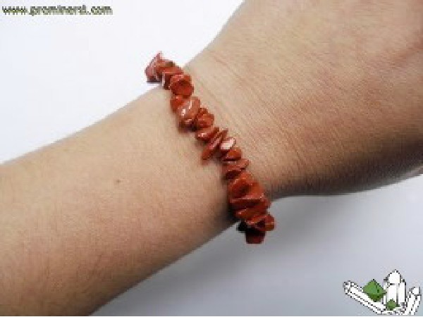 PULSERA CHIP JASPE ROJO -10ud-