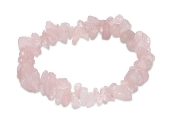 PULSERA CHIP CUARZO ROSA -10ud-