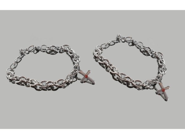 Pulsera acero charm cruz agata