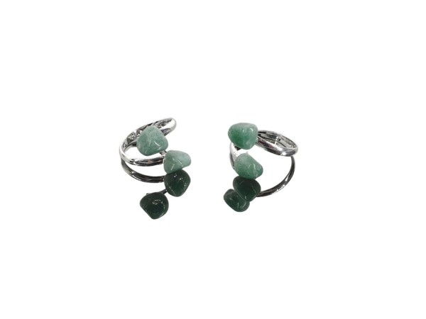 Anillo cuarzo verde rodado (2ud)