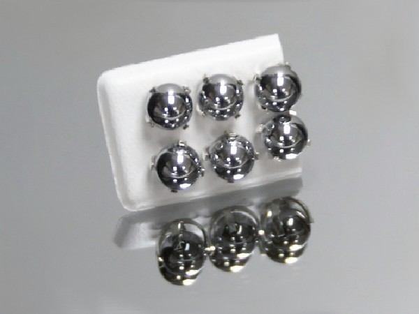 Pendiente bola lisa hematite plateado plata(8mm)(3par)