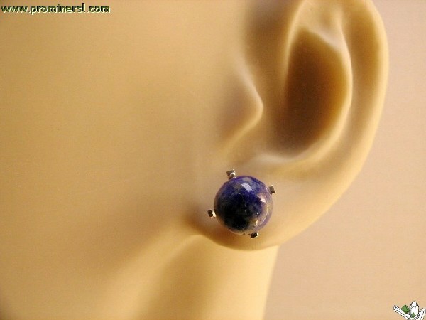 PENDIENTE GARRA LAPISLAZULI 8MM PLATA(3ud)