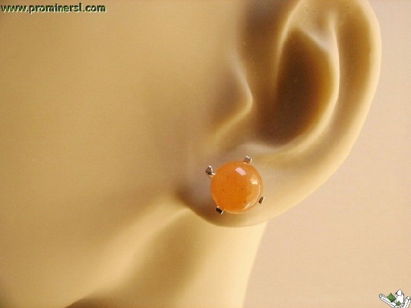 PENDIENTES GARRA C.NARANJA PLATA8mm(3ud)