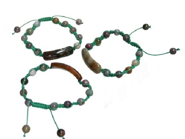 PULSERA SHAMBALA CENTRO ÁGATA MUSGOSA -1ud-