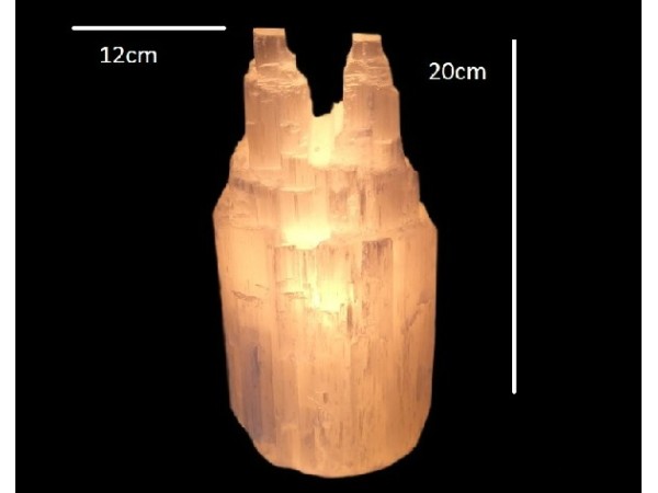 Lampara selenita doble catedral 19/23cm A+++