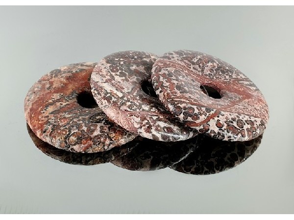 COLGANTE DONUT JASPE LEOPARDO 50mm(3ud)