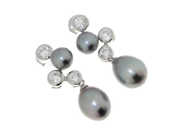 PENDIENTES CIRCONITA/PERLA GRIS CAPRI -1ud-/73PCIRP