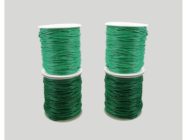 Cordón algodón encerado verde 1mm (70mts)