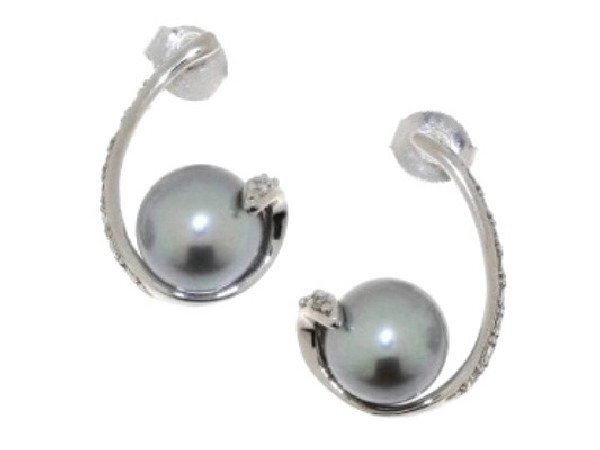 PENDIENTES CIRCONITA/PERLA GRIS SALOU -1ud-/91PCIRP