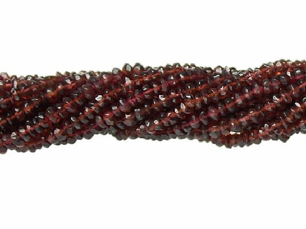 Hilo lenteja tallada irregular granate 4/5mm