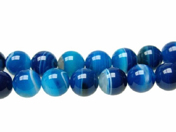 Hilo bola agata bandeada azul 18mm