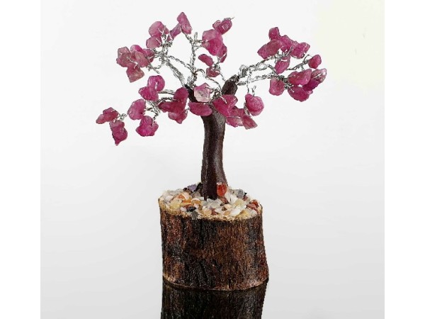 Arbol rubelita con base de madera