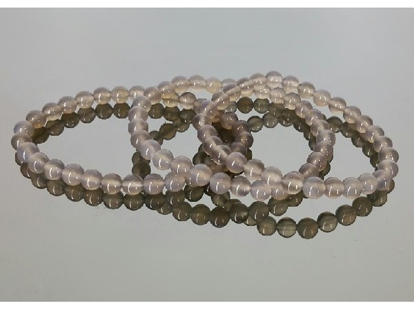 Pulsera bola 6mm agata gris