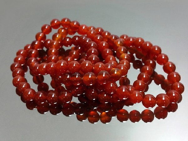 PULSERA BOLA 8mm CARNEOLA ROJA -1ud-