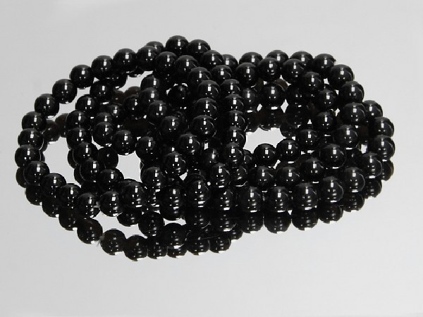 Pulsera bola 8mm obsidiana negra