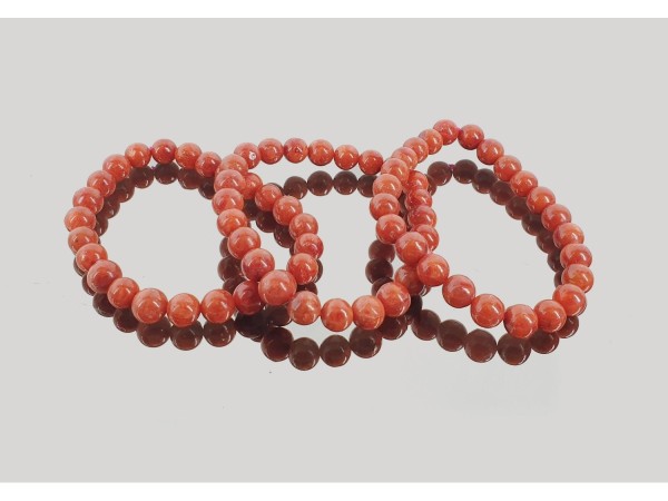 Pulsera bola 8mm coral manzana